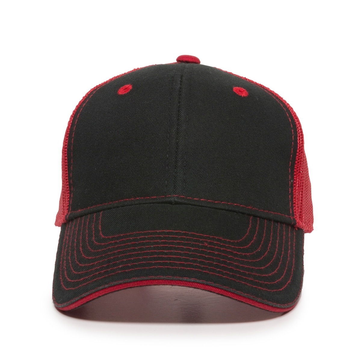Garment Washed Trucker Hat w/Mesh Back 2