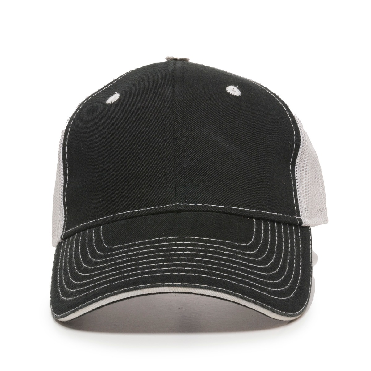 Garment Washed Trucker Hat w/Mesh Back 2
