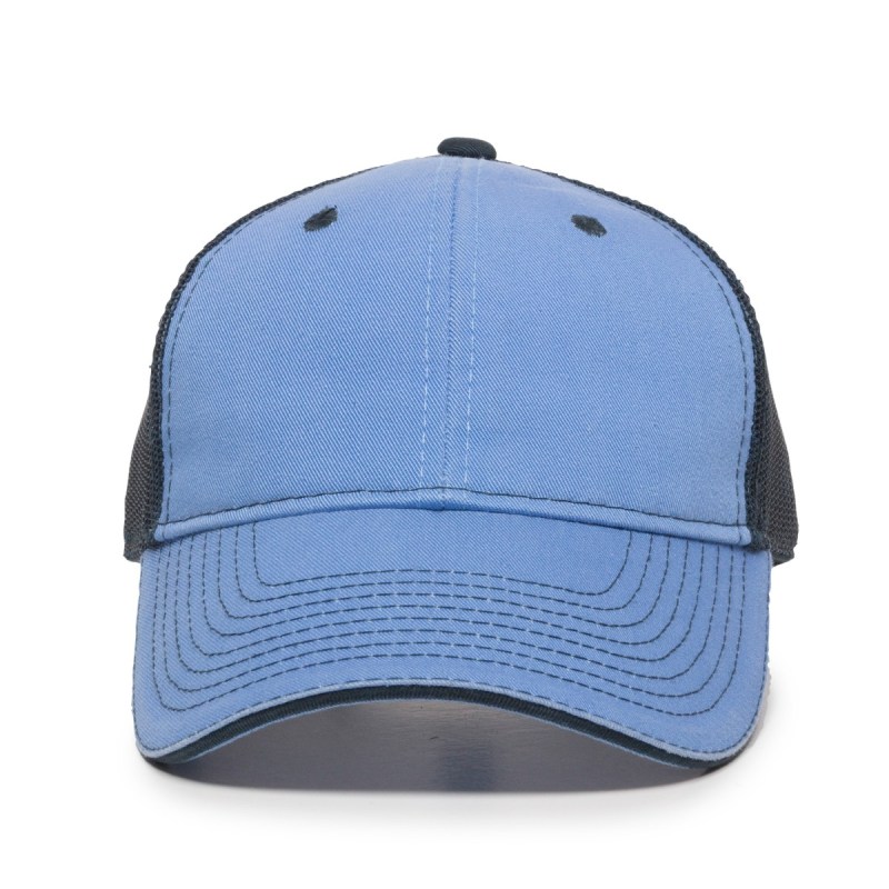 Garment Washed Trucker Hat w/Mesh Back 2 Garment Washed Trucker Hat w/Mesh Back 2