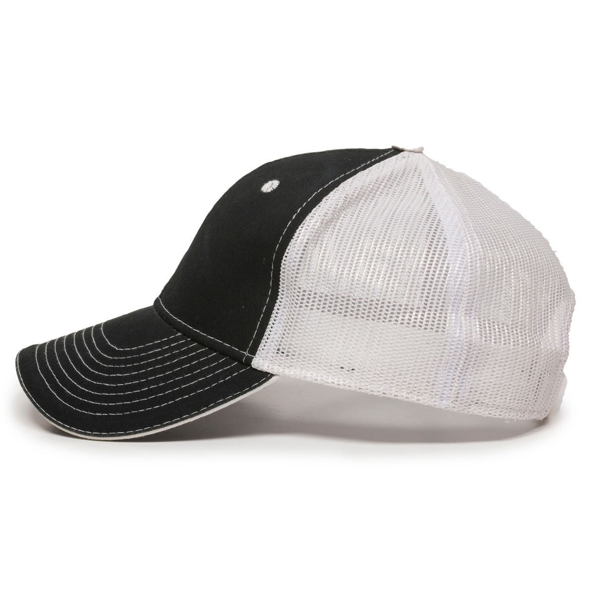 Garment Washed Trucker Hat w/Mesh Back 2