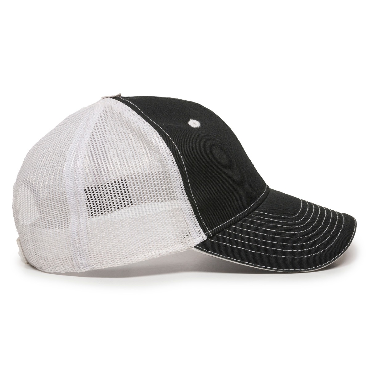 Garment Washed Trucker Hat w/Mesh Back 2