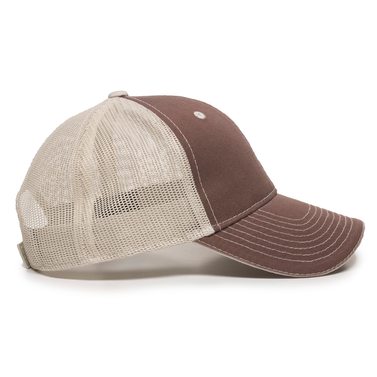 Garment Washed Trucker Hat w/Mesh Back 2
