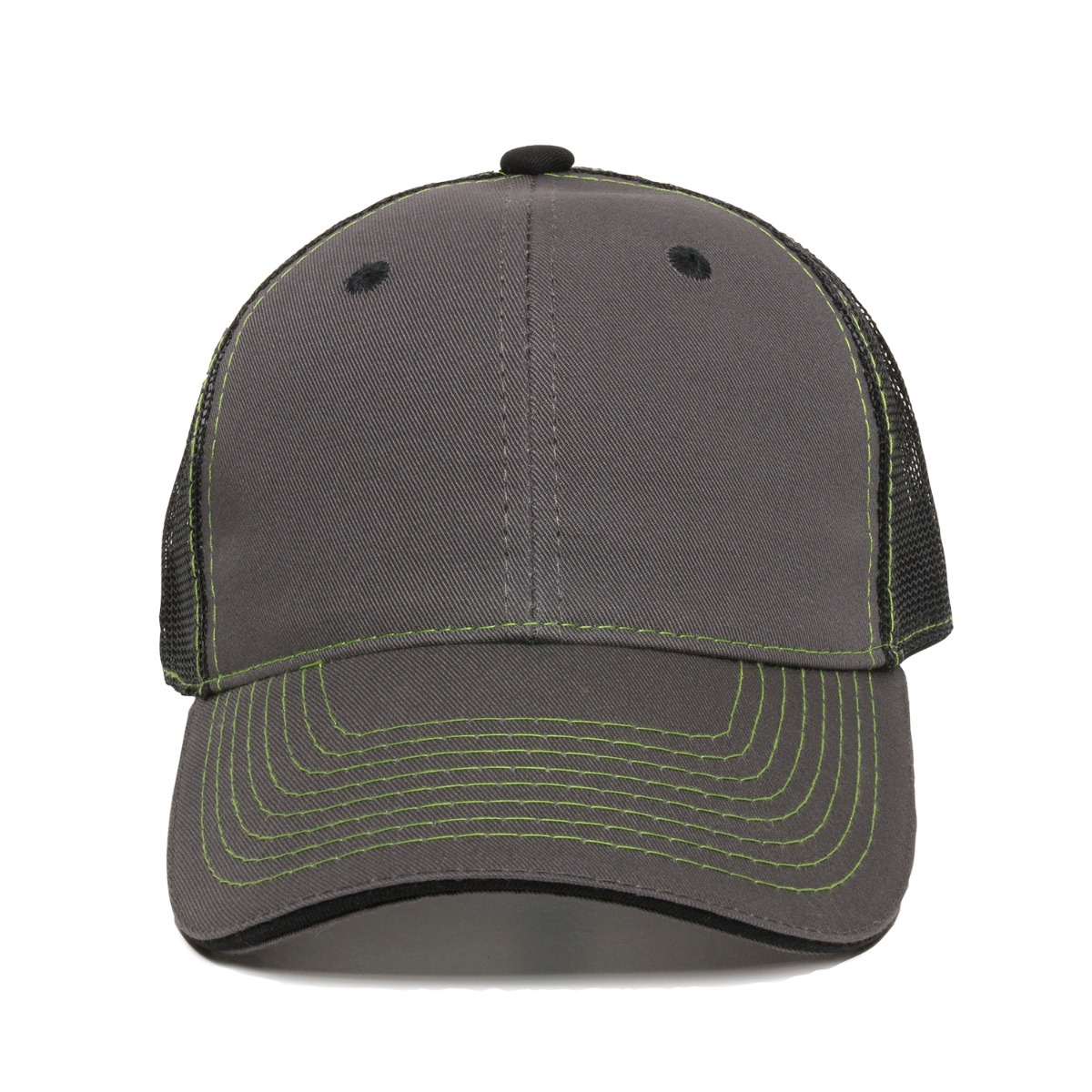 Garment Washed Trucker Hat w/Mesh Back 2