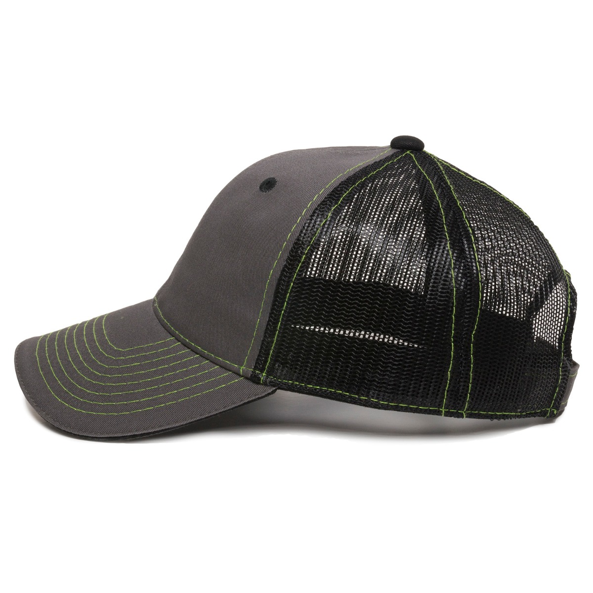 Garment Washed Trucker Hat w/Mesh Back 2