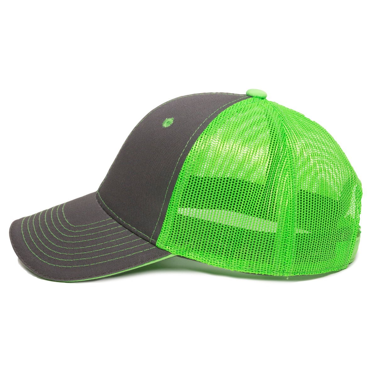 Garment Washed Trucker Hat w/Mesh Back 2