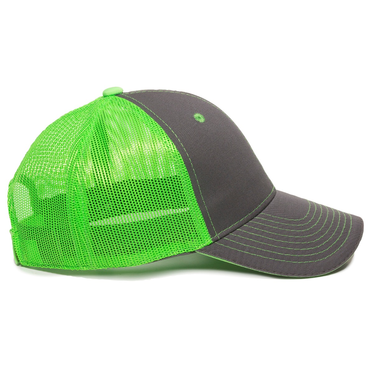 Garment Washed Trucker Hat w/Mesh Back 2