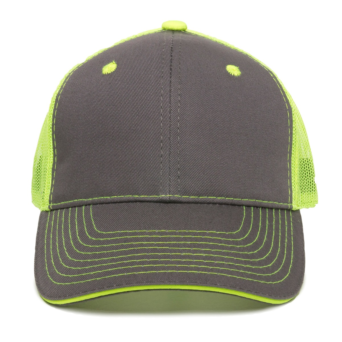 Garment Washed Trucker Hat w/Mesh Back 2
