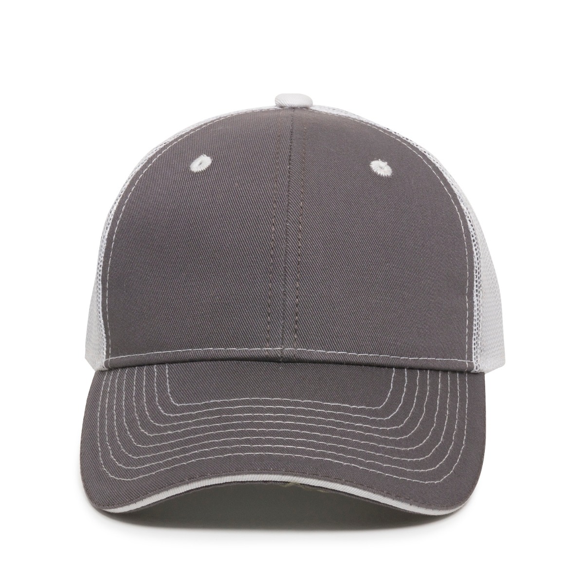 Garment Washed Trucker Hat w/Mesh Back 2