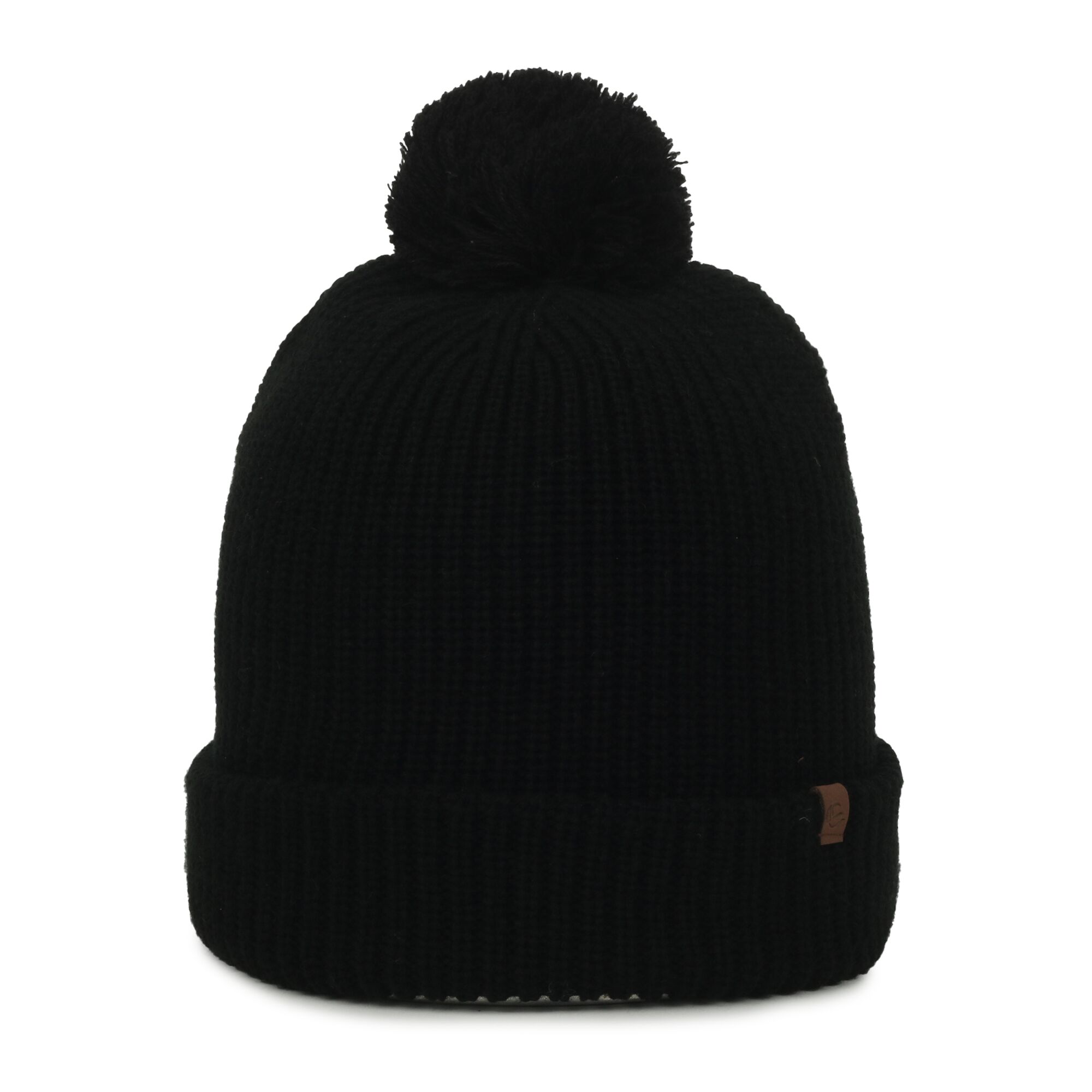 Rib Knit Watch Cap w/Pom 1