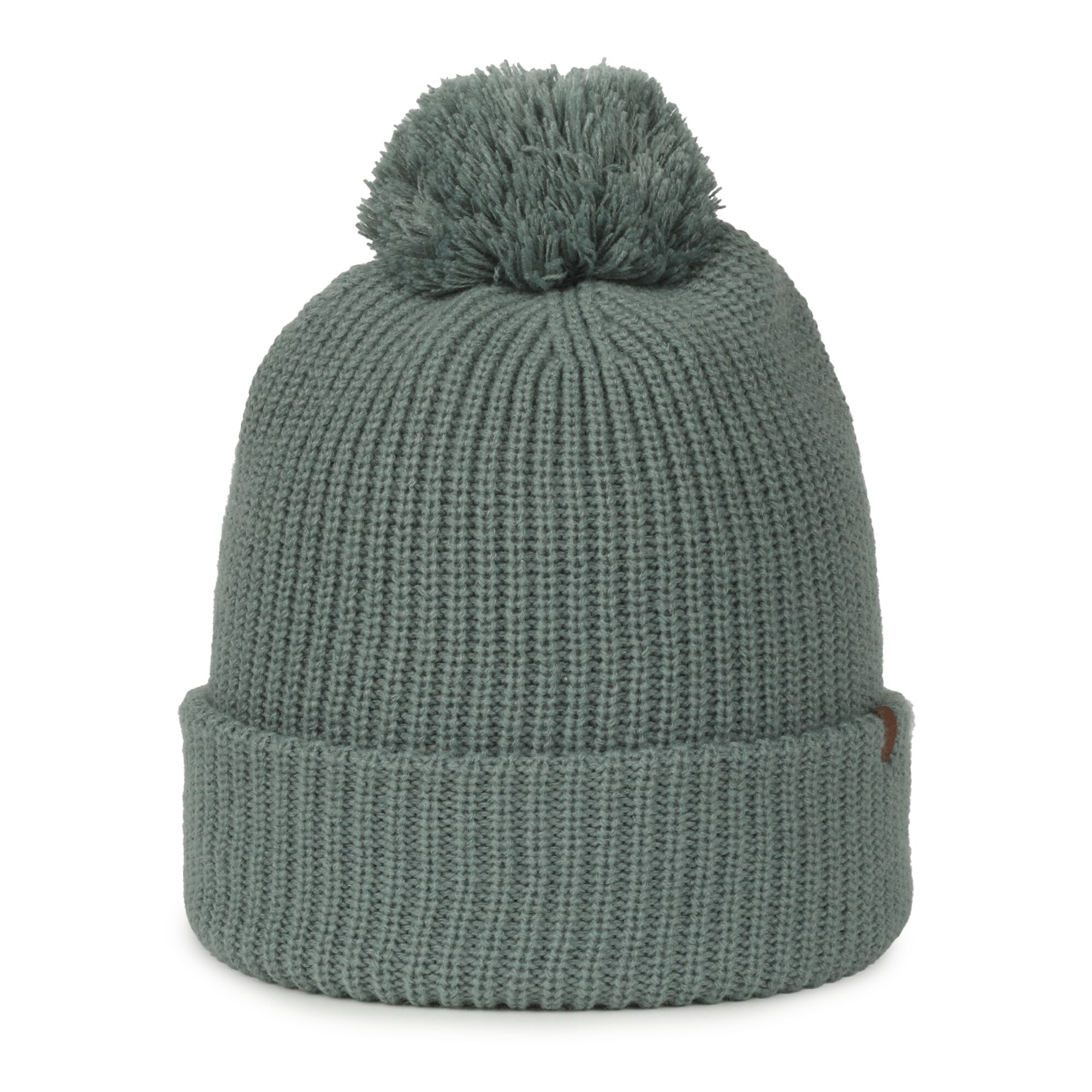 Rib Knit Watch Cap w/Pom 1