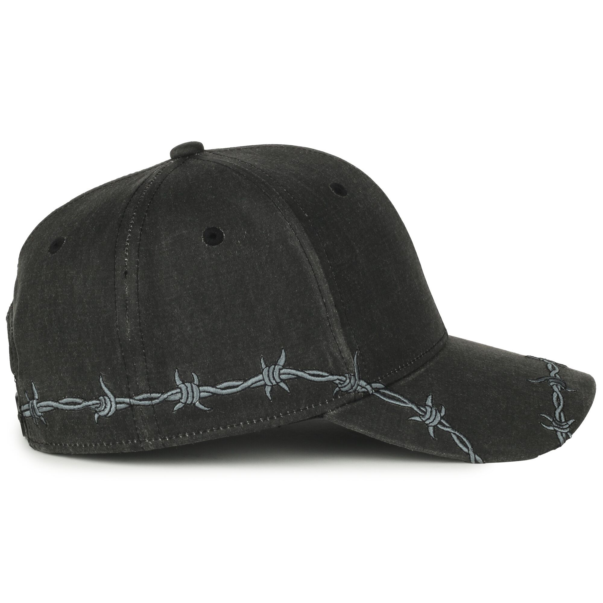 Barbed-Wire Embroidered Solid Back Hat 1
