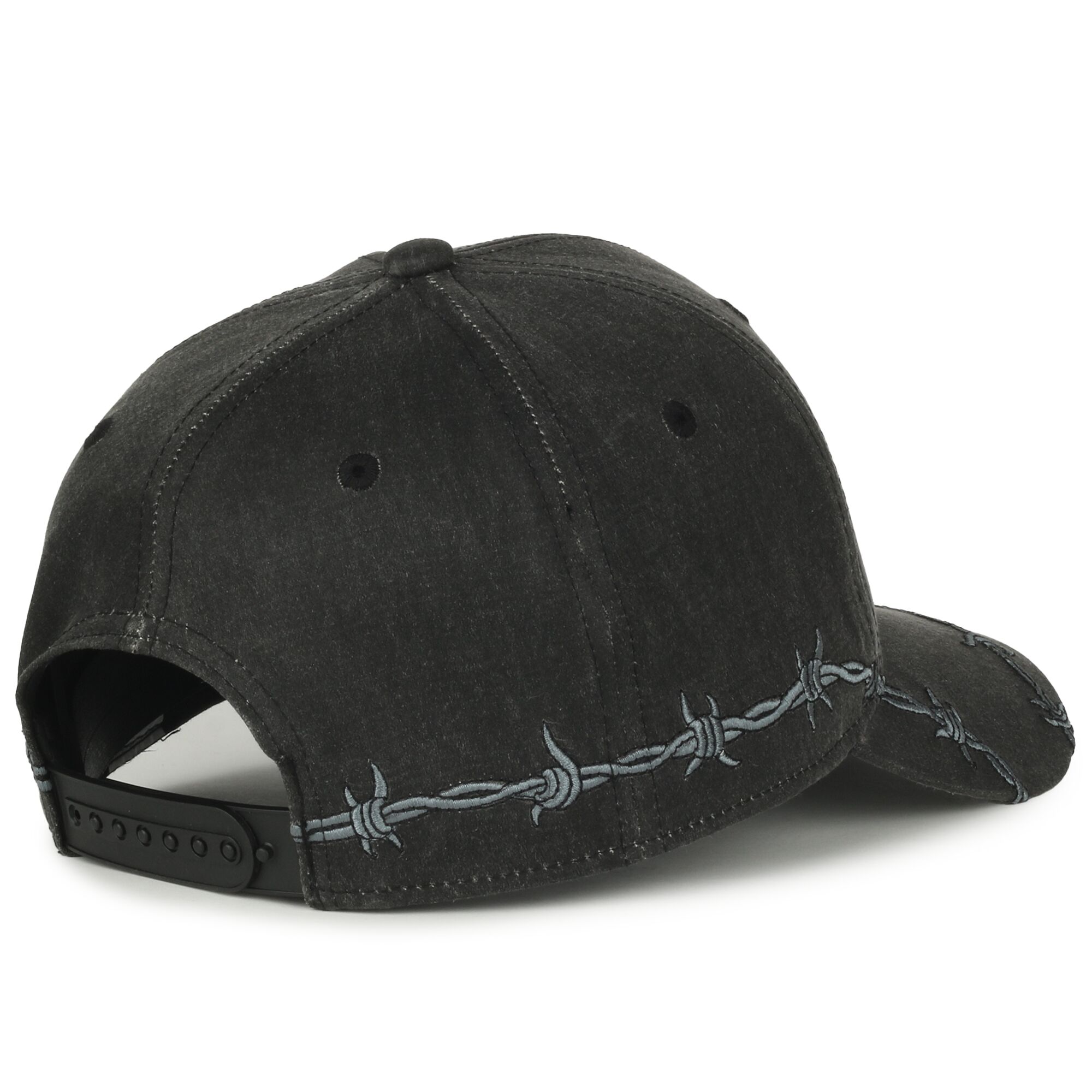 Barbed-Wire Embroidered Solid Back Hat 1