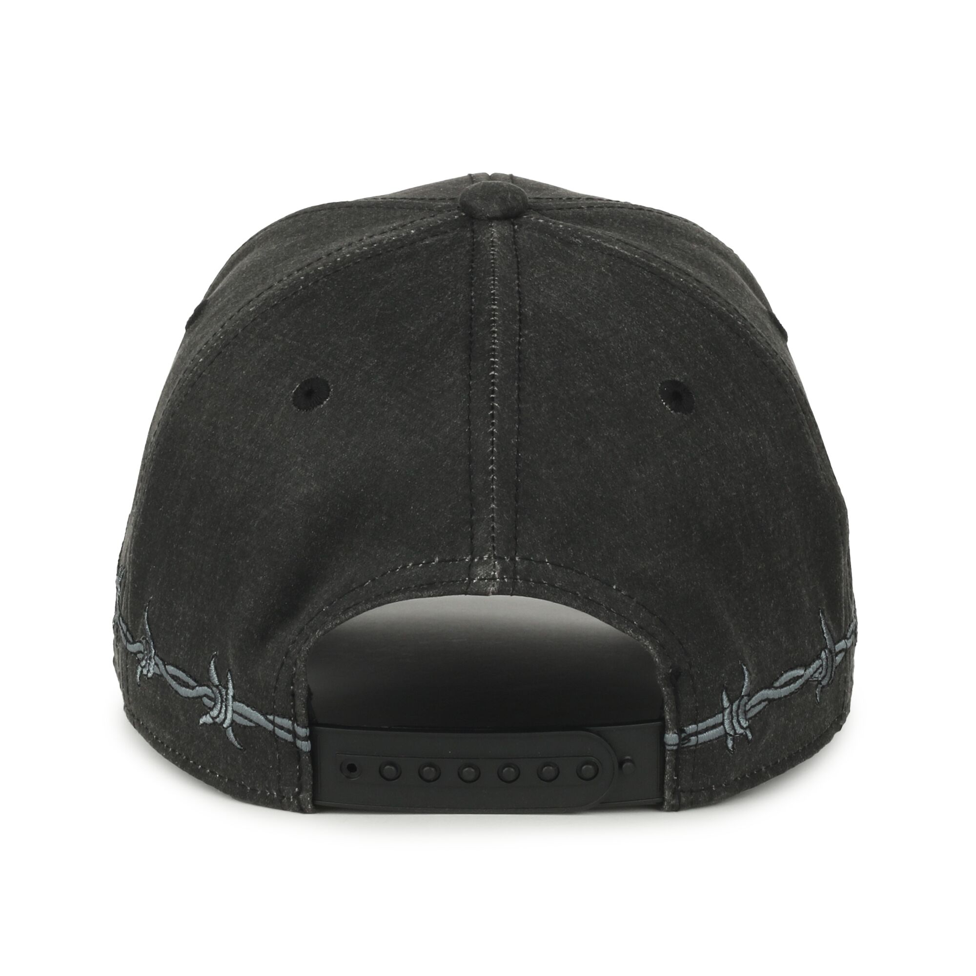 Barbed-Wire Embroidered Solid Back Hat 1