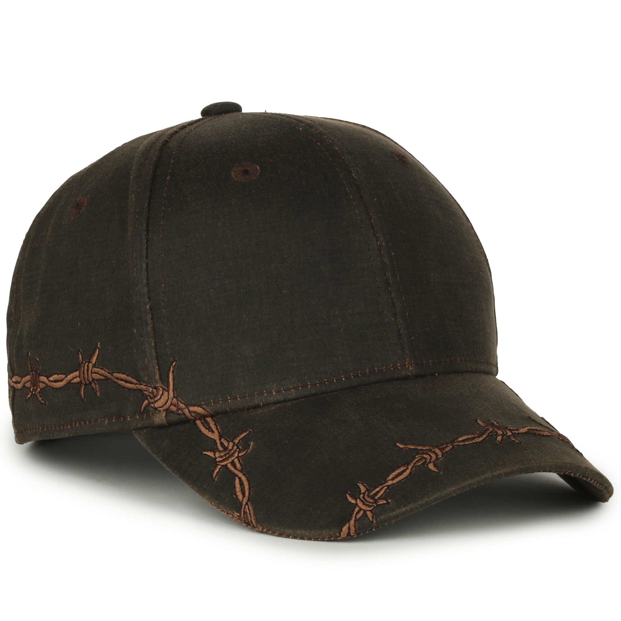 Barbed-Wire Embroidered Solid Back Hat 1