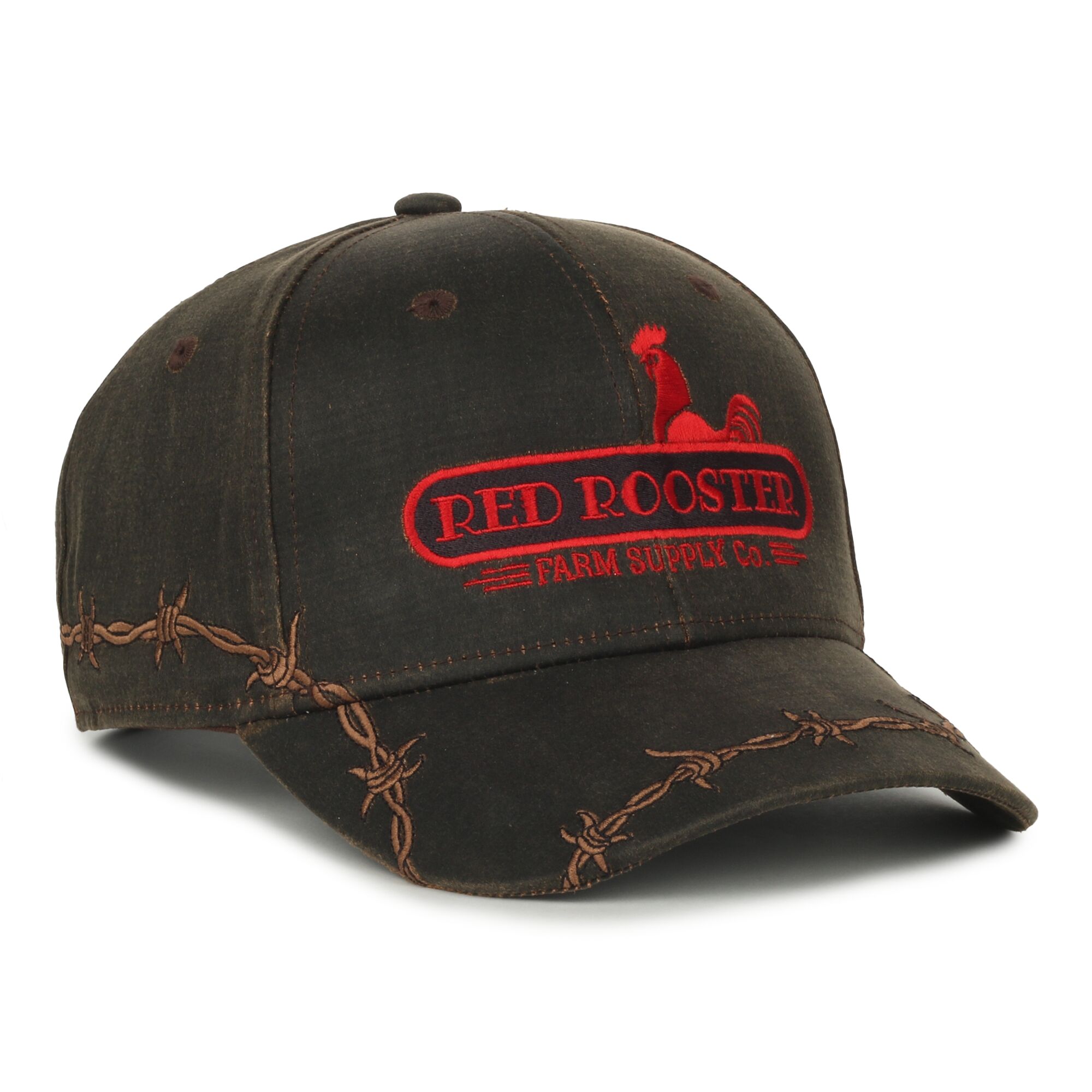 Barbed-Wire Embroidered Solid Back Hat 1