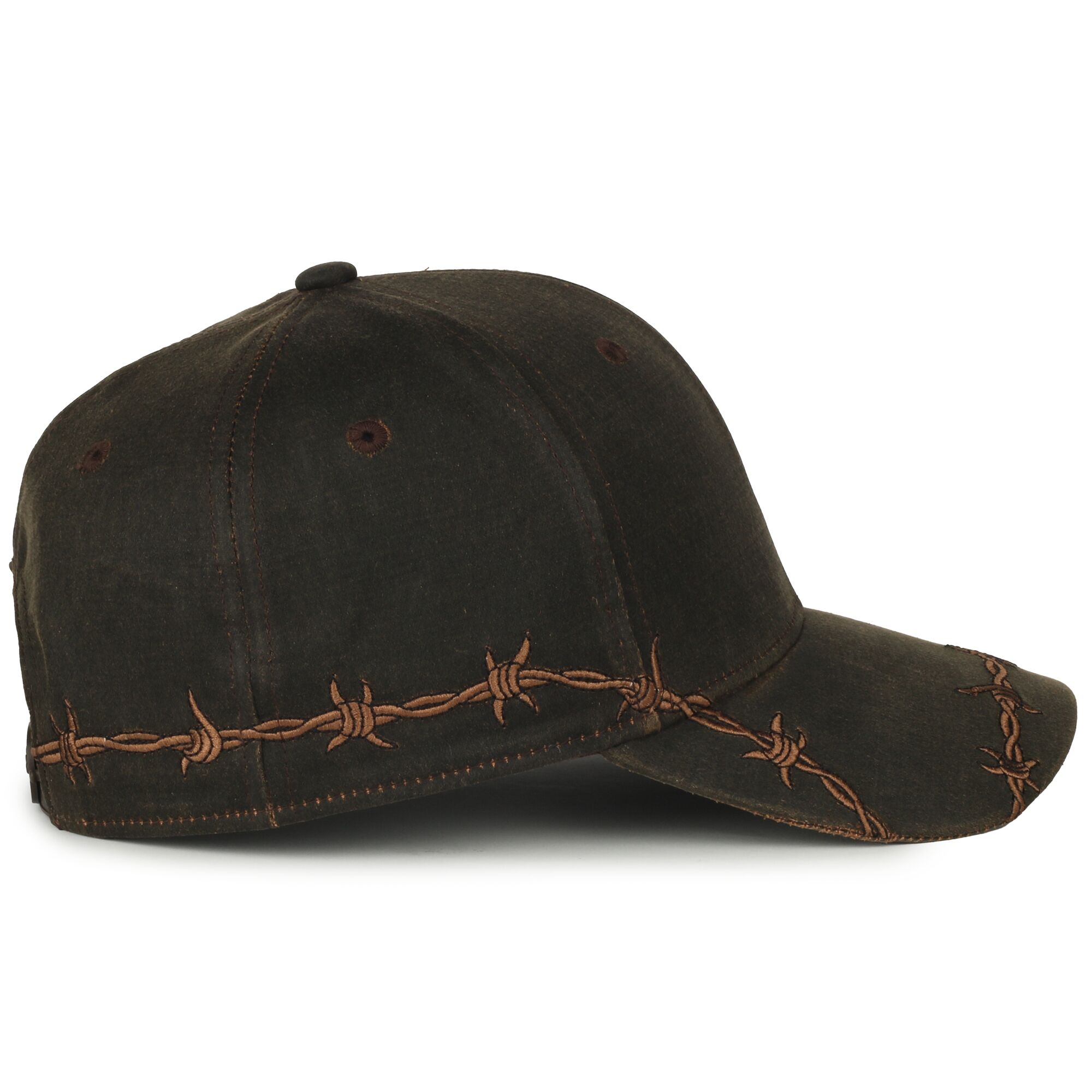 Barbed-Wire Embroidered Solid Back Hat 1