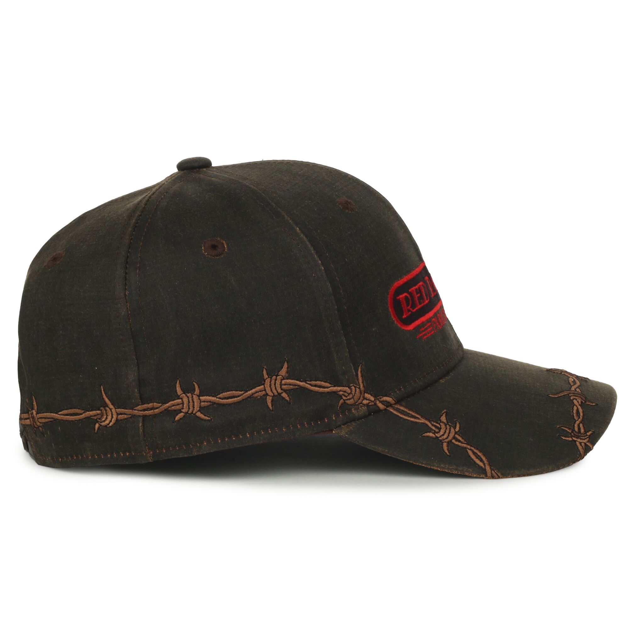 Barbed-Wire Embroidered Solid Back Hat 1