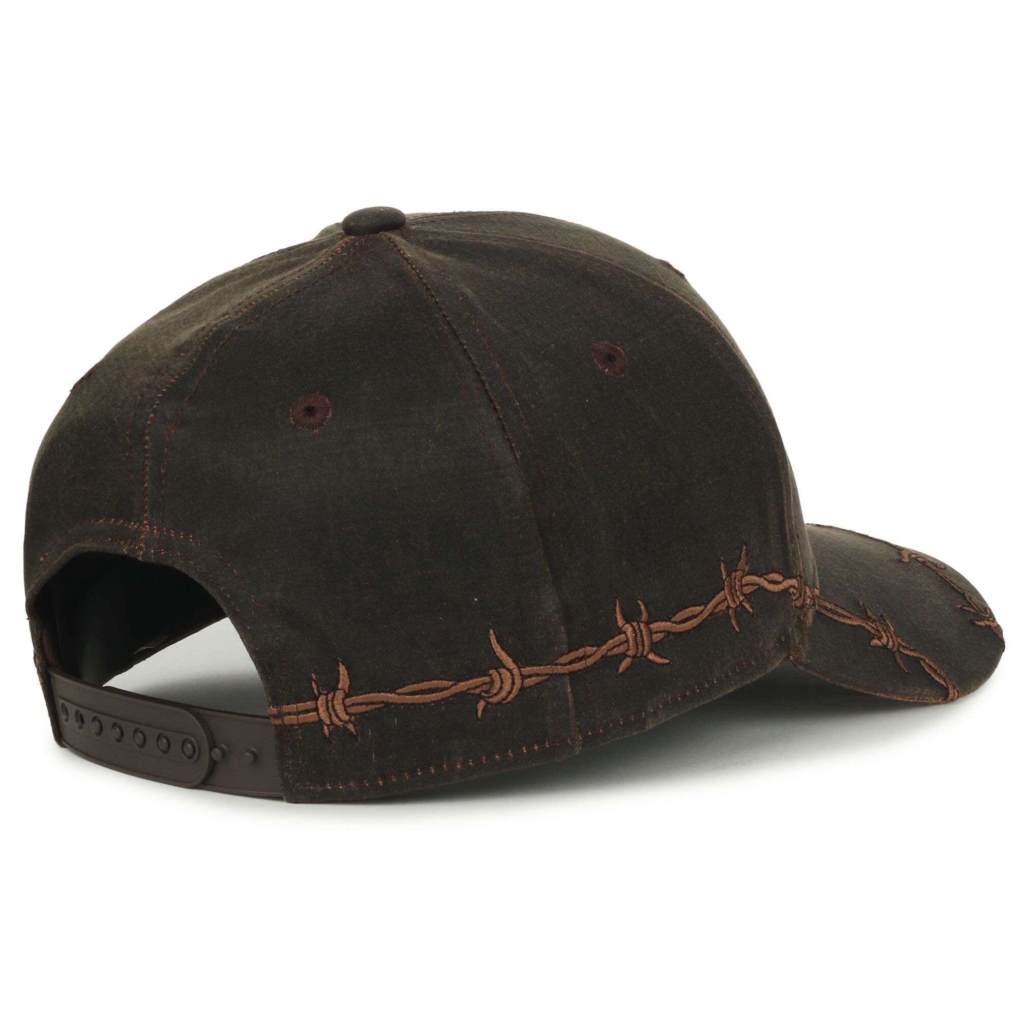 Barbed-Wire Embroidered Solid Back Hat 1