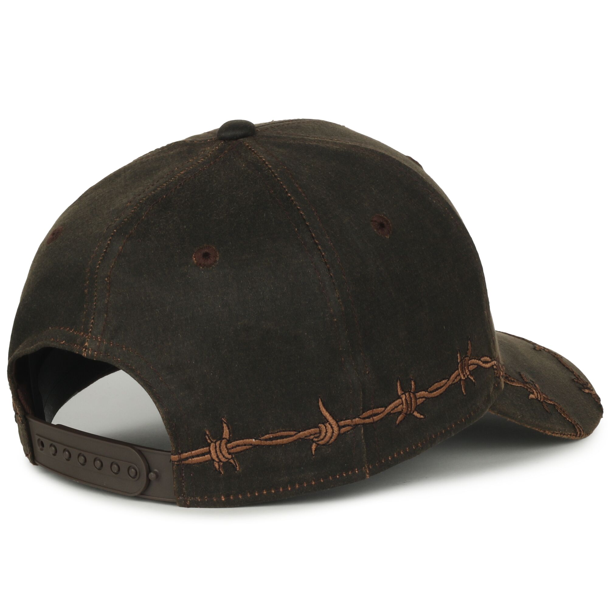 Barbed-Wire Embroidered Solid Back Hat 1