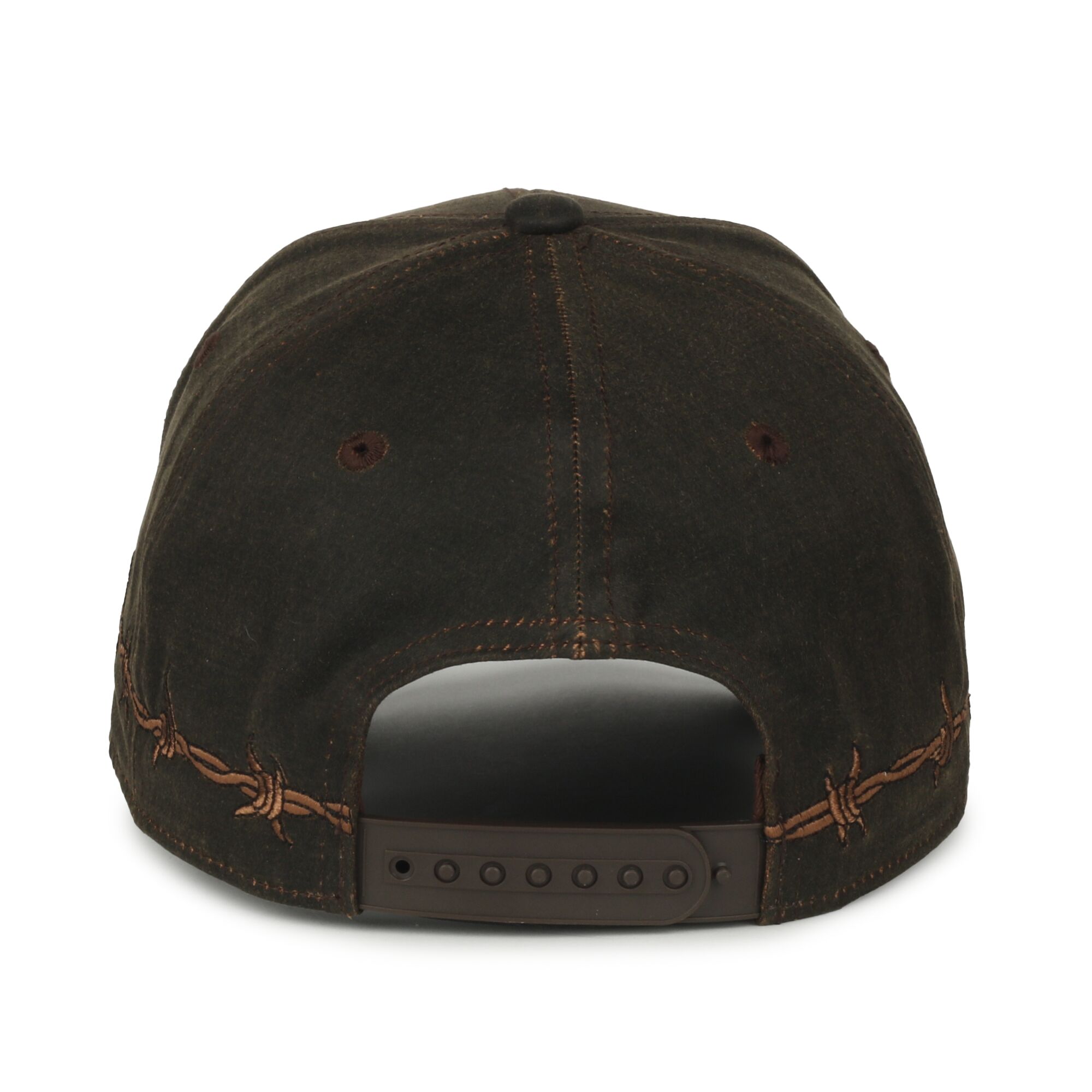 Barbed-Wire Embroidered Solid Back Hat 1