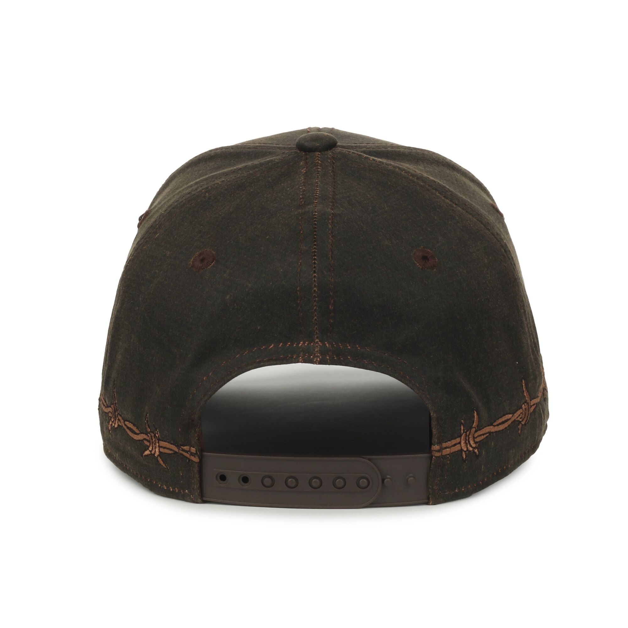 Barbed-Wire Embroidered Solid Back Hat 1