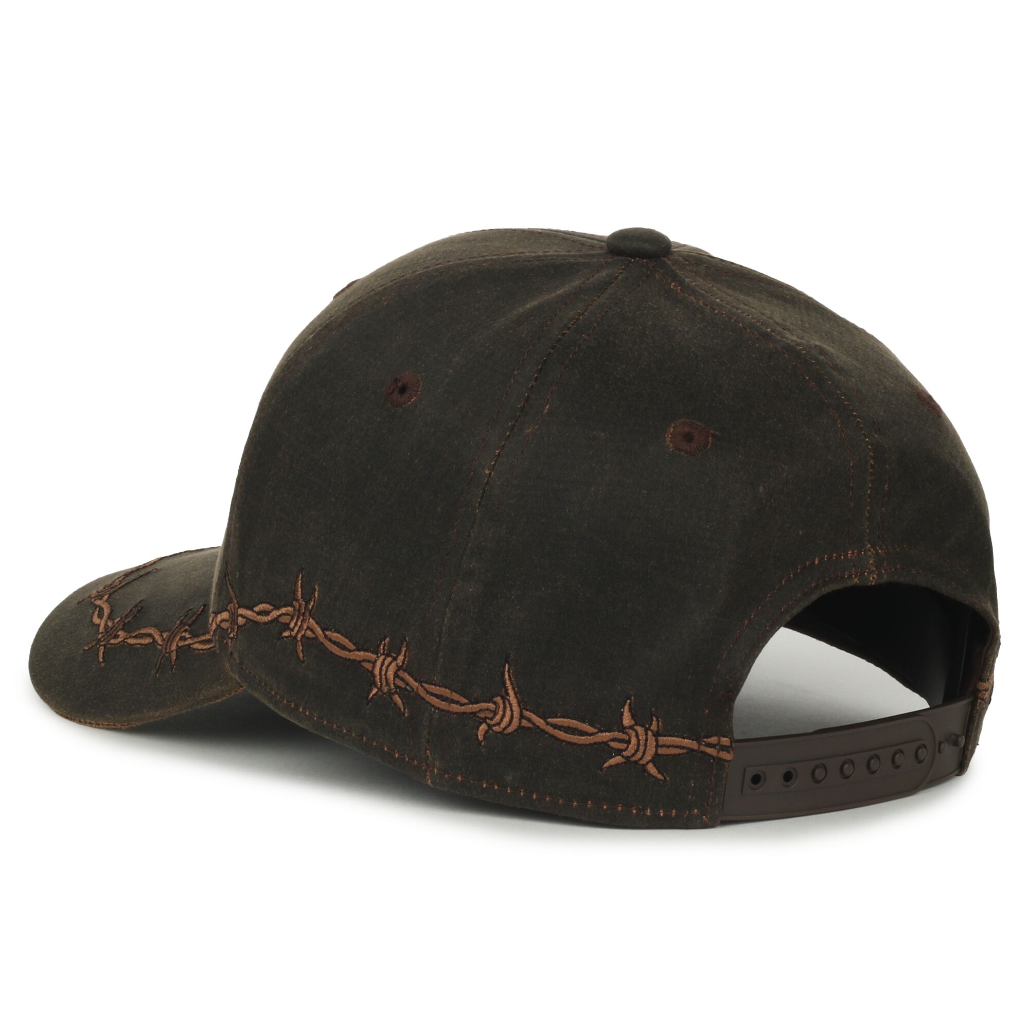 Barbed-Wire Embroidered Solid Back Hat 1