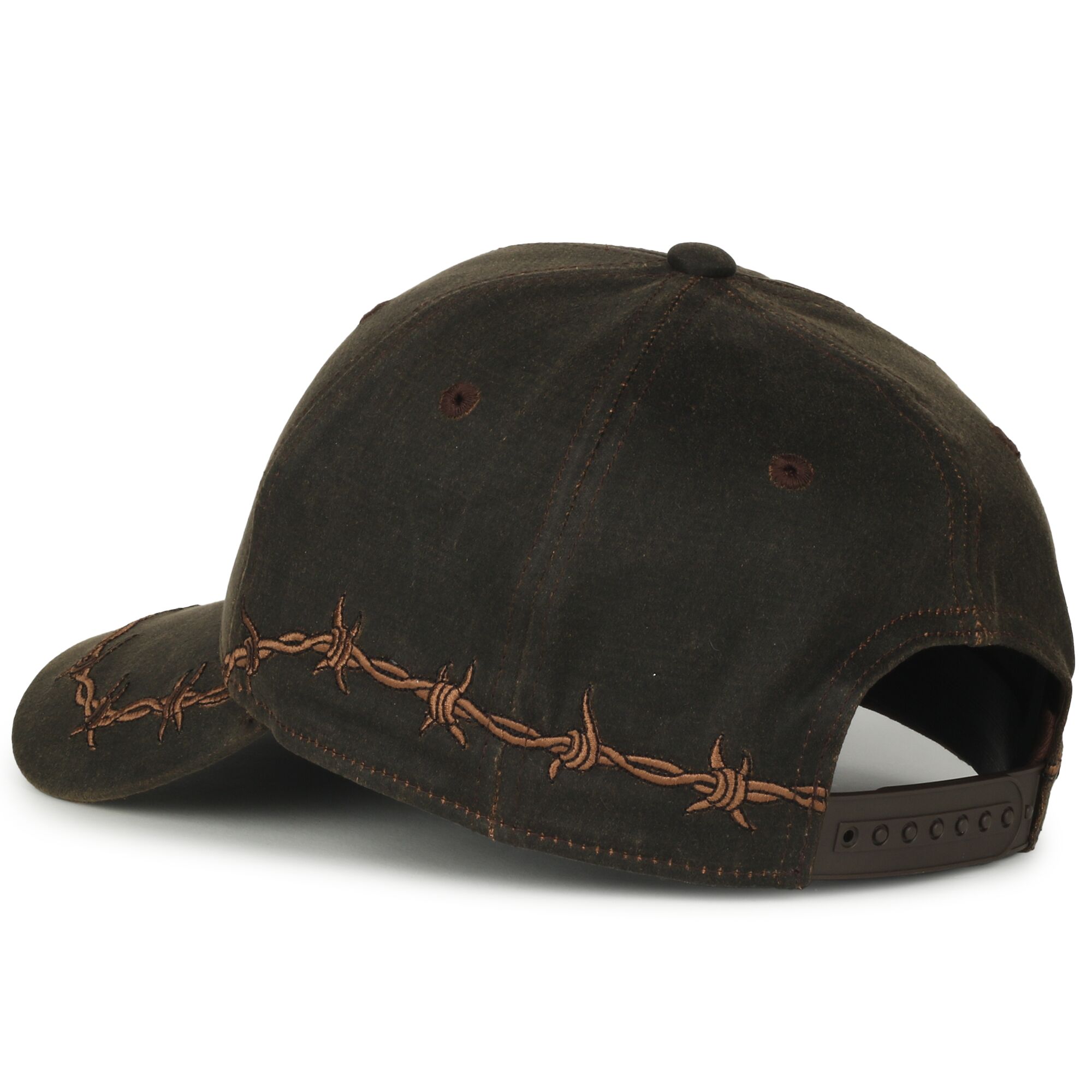 Barbed-Wire Embroidered Solid Back Hat 1