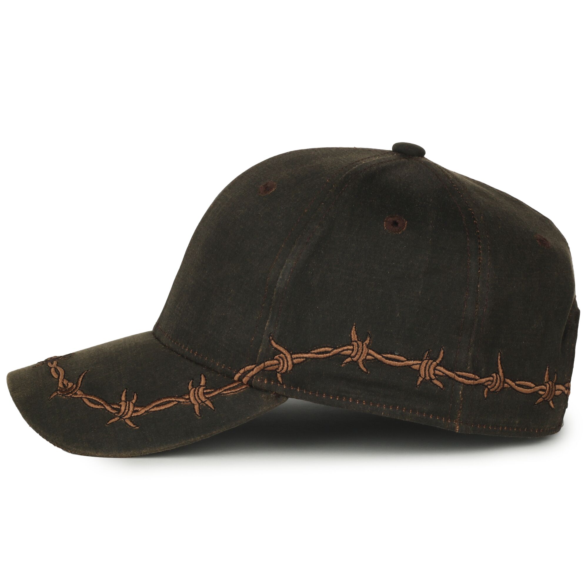 Barbed-Wire Embroidered Solid Back Hat 1