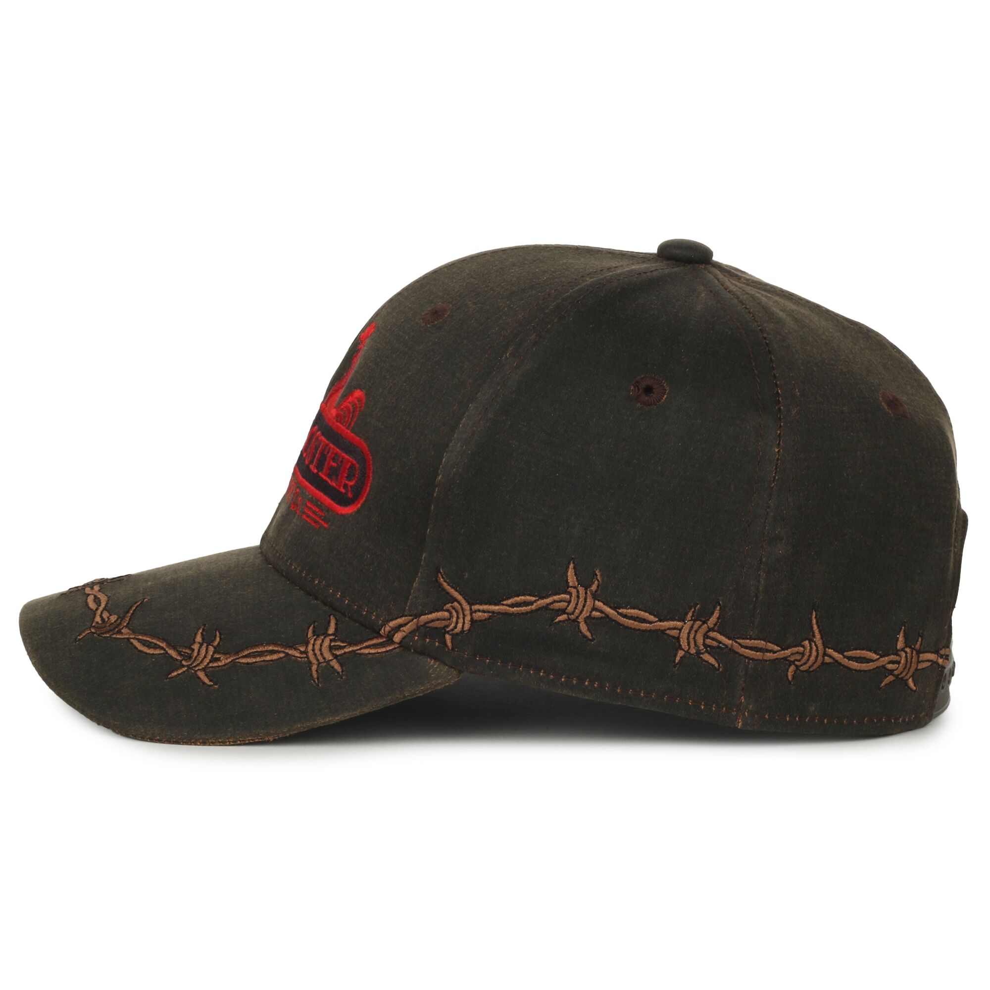 Barbed-Wire Embroidered Solid Back Hat 1