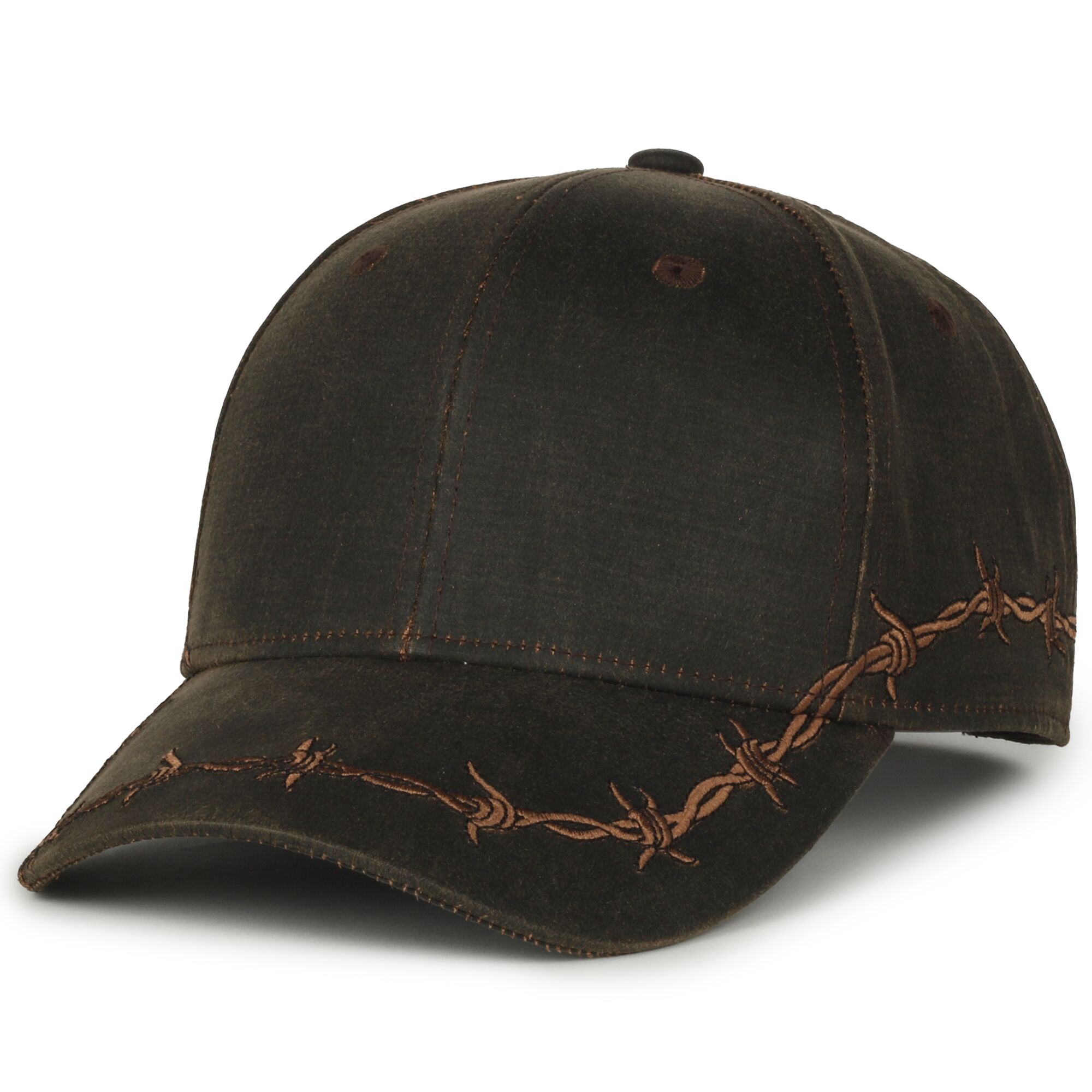 Barbed-Wire Embroidered Solid Back Hat 1