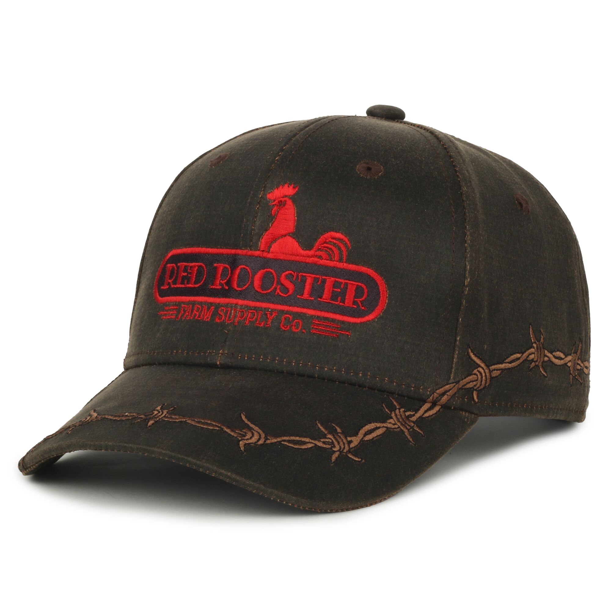 Barbed-Wire Embroidered Solid Back Hat 1