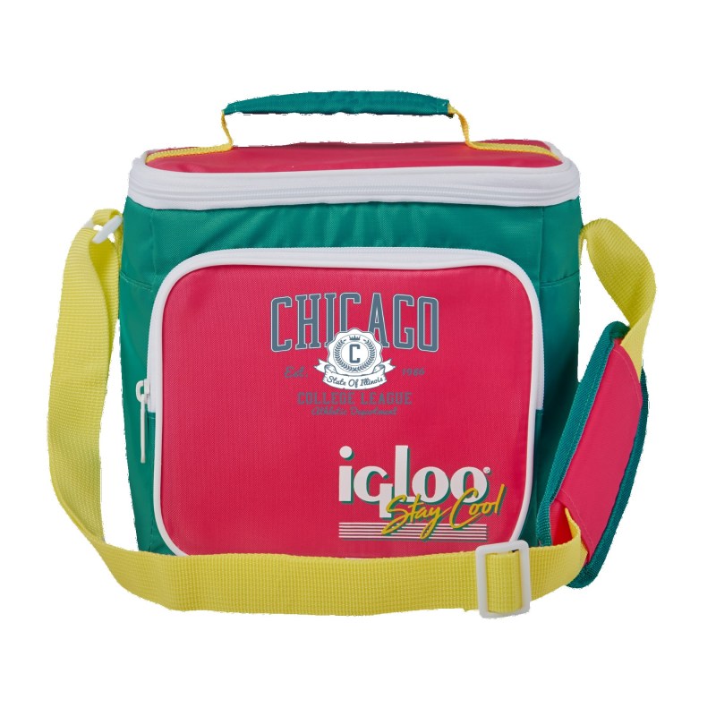 Igloo® Retro Square Lunch Bag (Dark Jade & Magenta & Livewire Yellow) 1 Igloo® Retro Square Lunch Bag (Dark Jade & Magenta & Livewire Yellow) 1