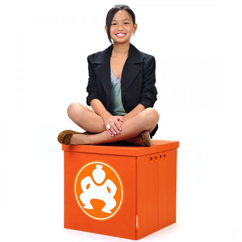 Folding Furniture Cube - 18" Orange 1 Folding Furniture Cube - 18" Orange 1