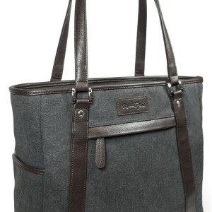 Urban Laptop Tote - Charcoal w/Brown Trim 1 Urban Laptop Tote - Charcoal w/Brown Trim 1
