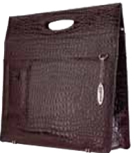 Ladies Briefcase - Espresso Faux-Croc 1 Ladies Briefcase - Espresso Faux-Croc 1