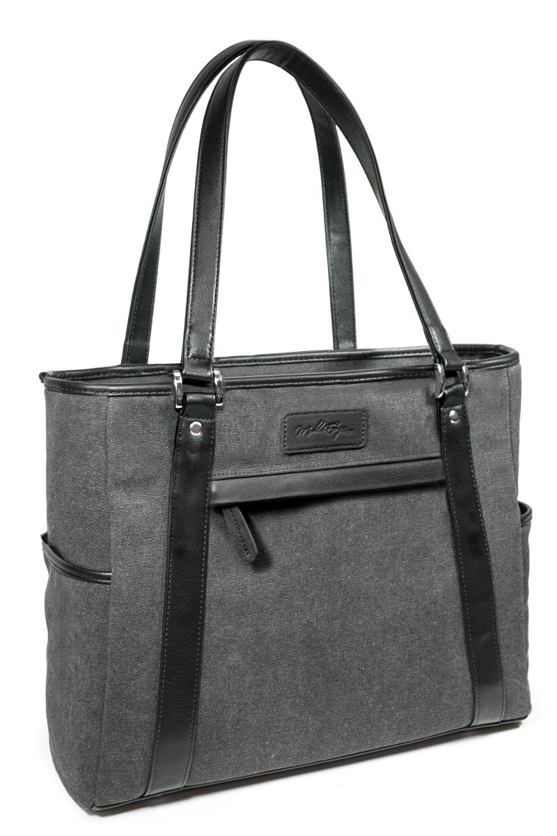 Urban Laptop Tote - Charcoal w/Black Trim 1 Urban Laptop Tote - Charcoal w/Black Trim 1