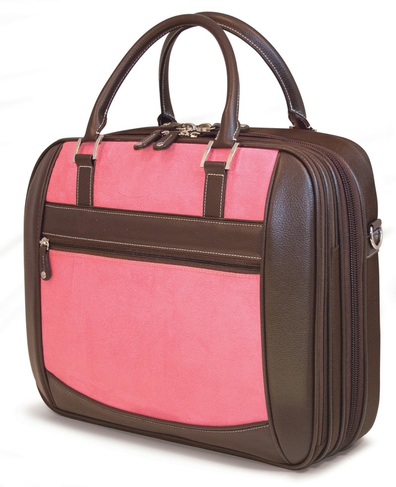 ScanFast Element Checkpoint Friendly Briefcase - Pink Suede 1 ScanFast Element Checkpoint Friendly Briefcase - Pink Suede 1