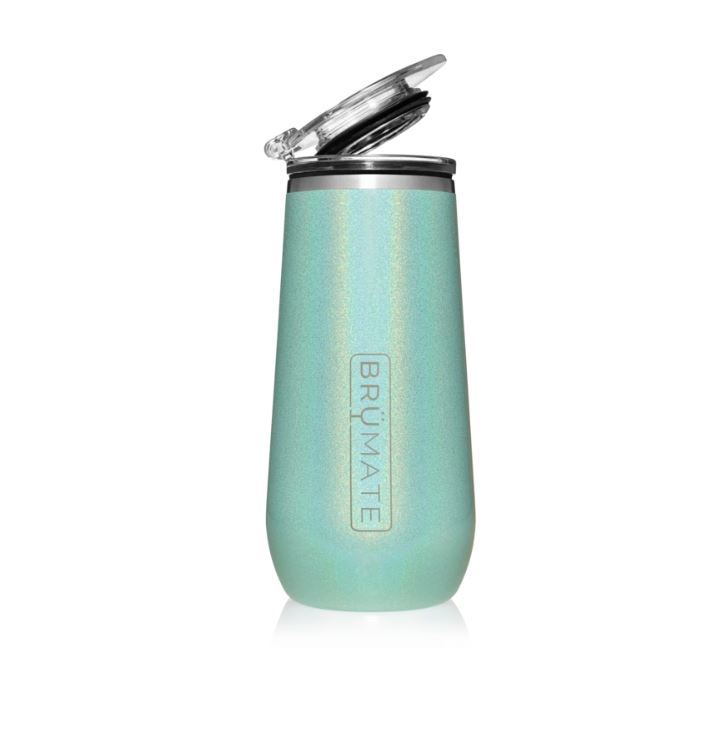 BruMate Stemless Champagne Flute Glitter and Print Colors 2