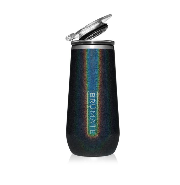 BruMate Stemless Champagne Flute Glitter and Print Colors 2