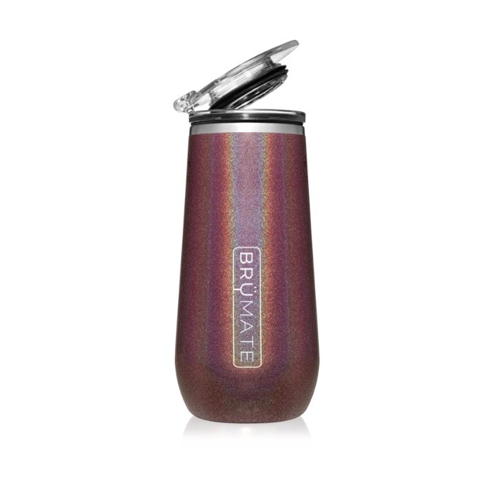 BruMate Stemless Champagne Flute Glitter and Print Colors 2