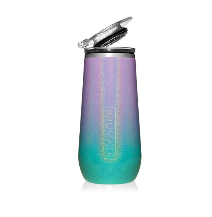 BruMate Stemless Champagne Flute Glitter and Print Colors 2
