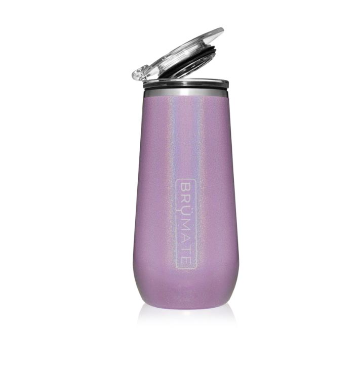 BruMate Stemless Champagne Flute Glitter and Print Colors 2