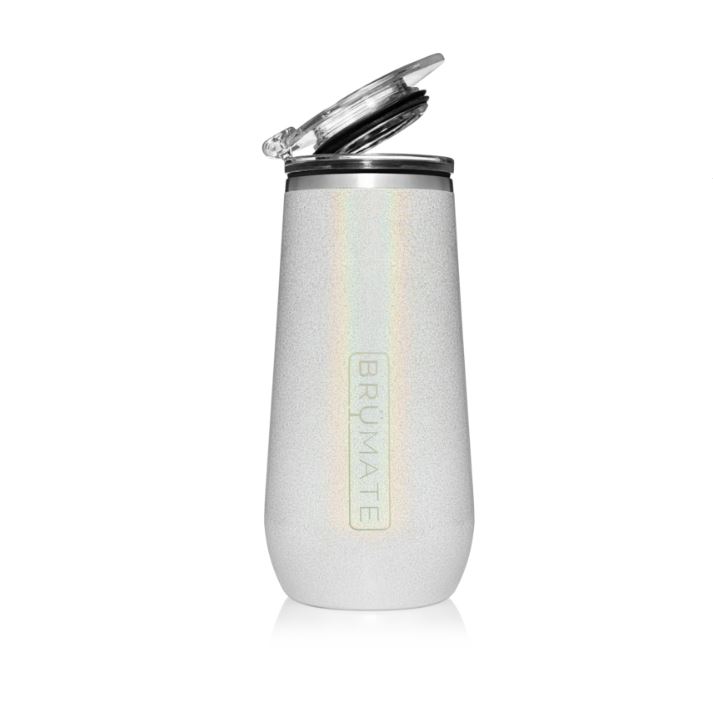 BruMate Stemless Champagne Flute Glitter and Print Colors 2