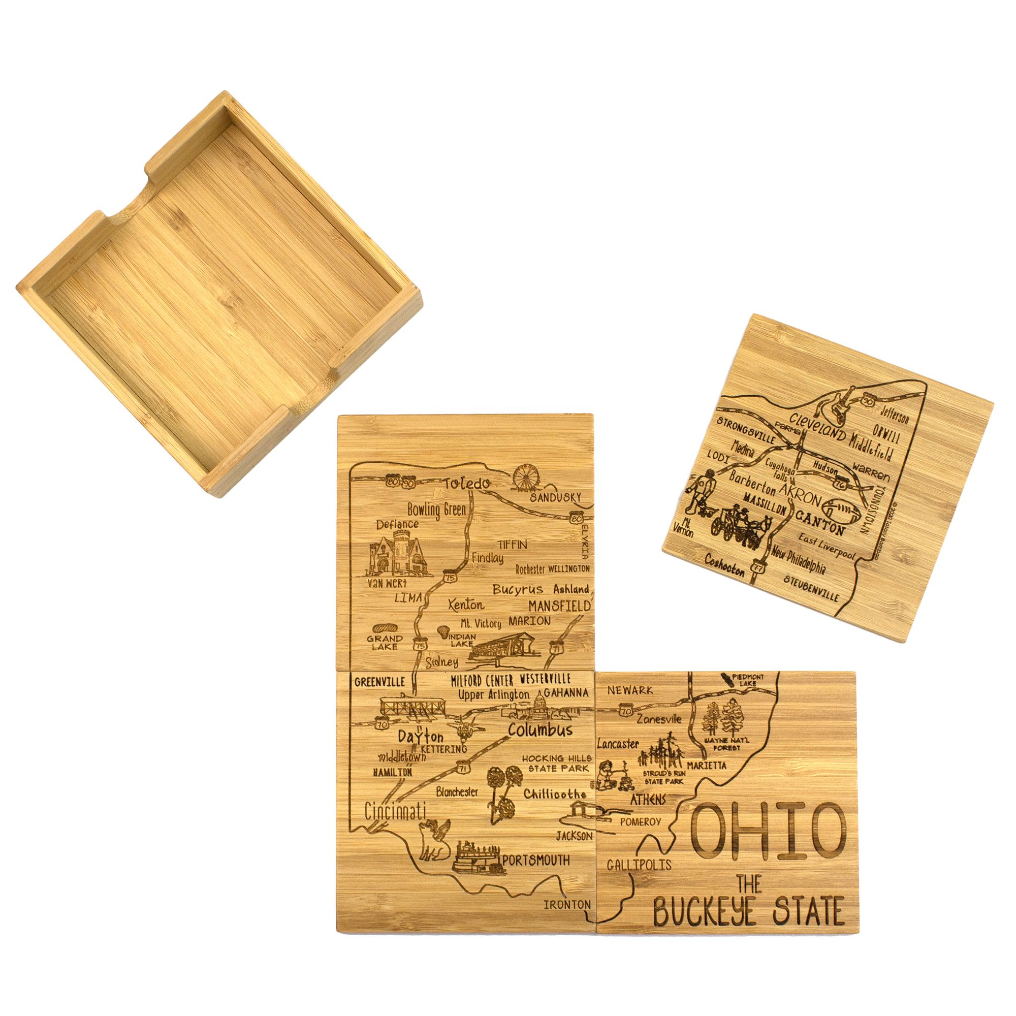Ohio Puzzle Coaster Set 1