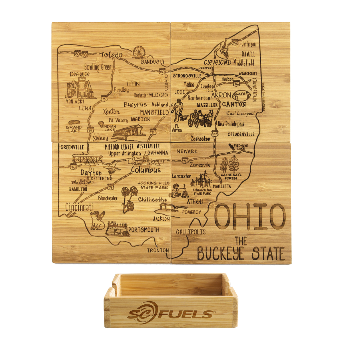 Ohio Puzzle Coaster Set 1