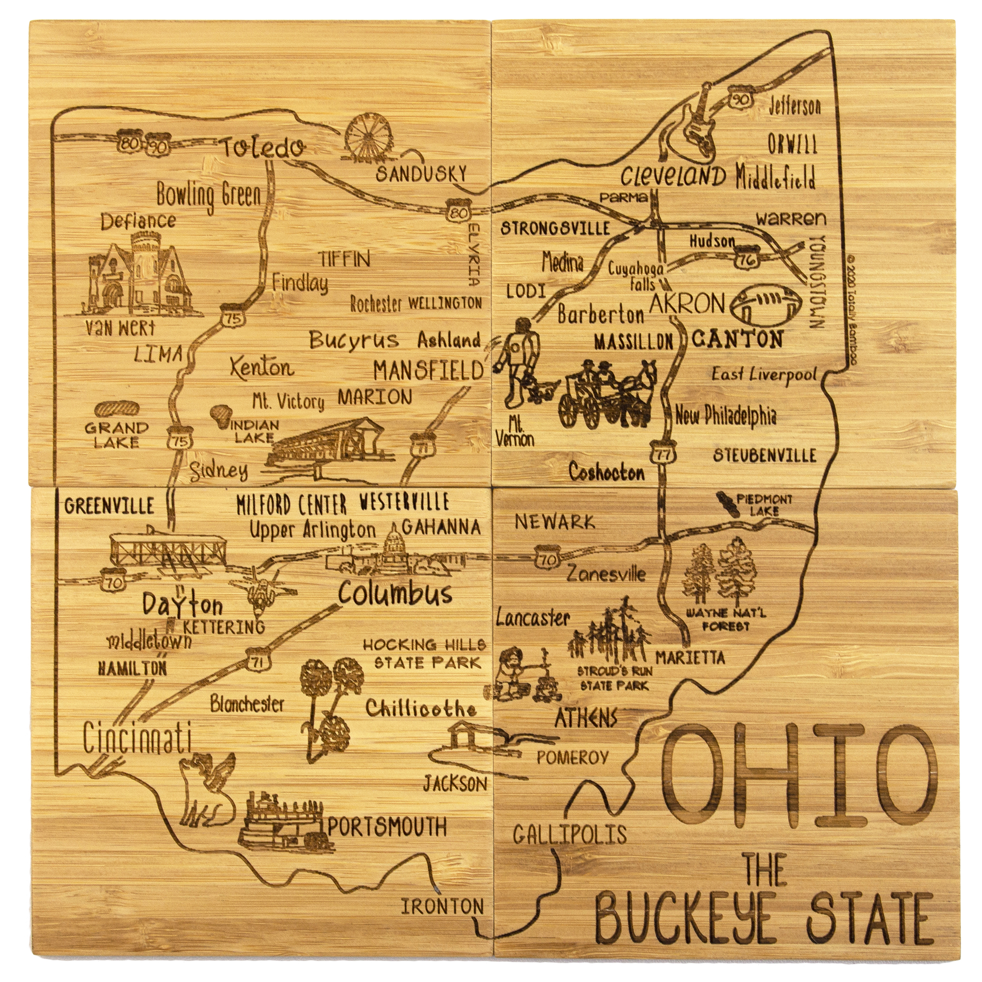 Ohio Puzzle Coaster Set 1