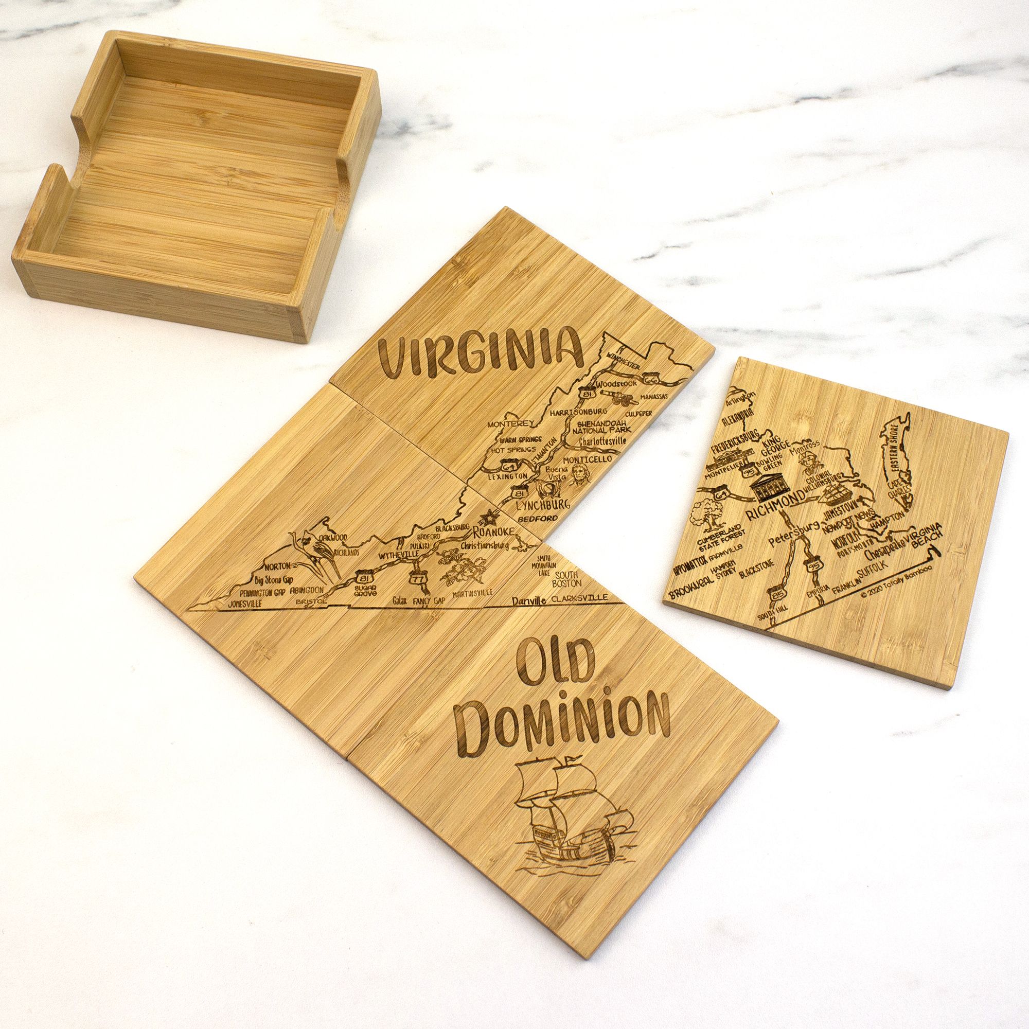 Virginia Puzzle Coaster Set 1