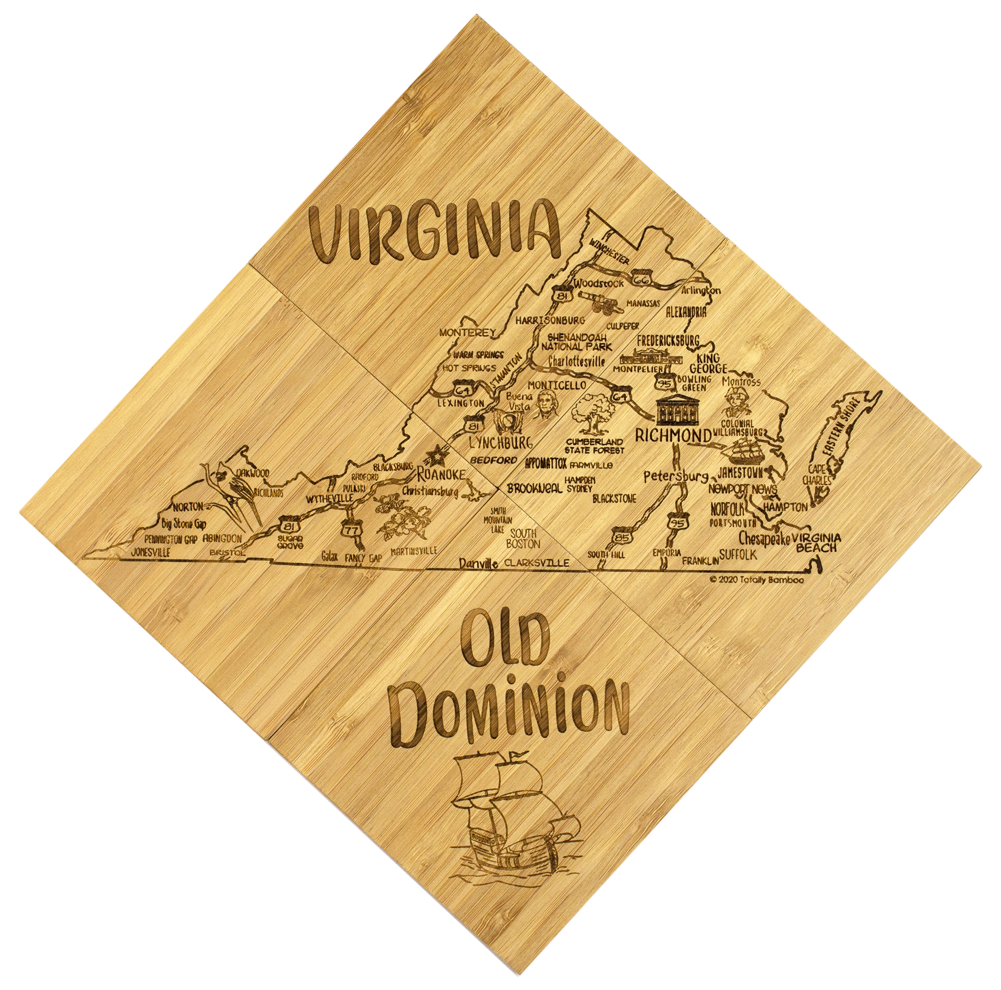 Virginia Puzzle Coaster Set 1