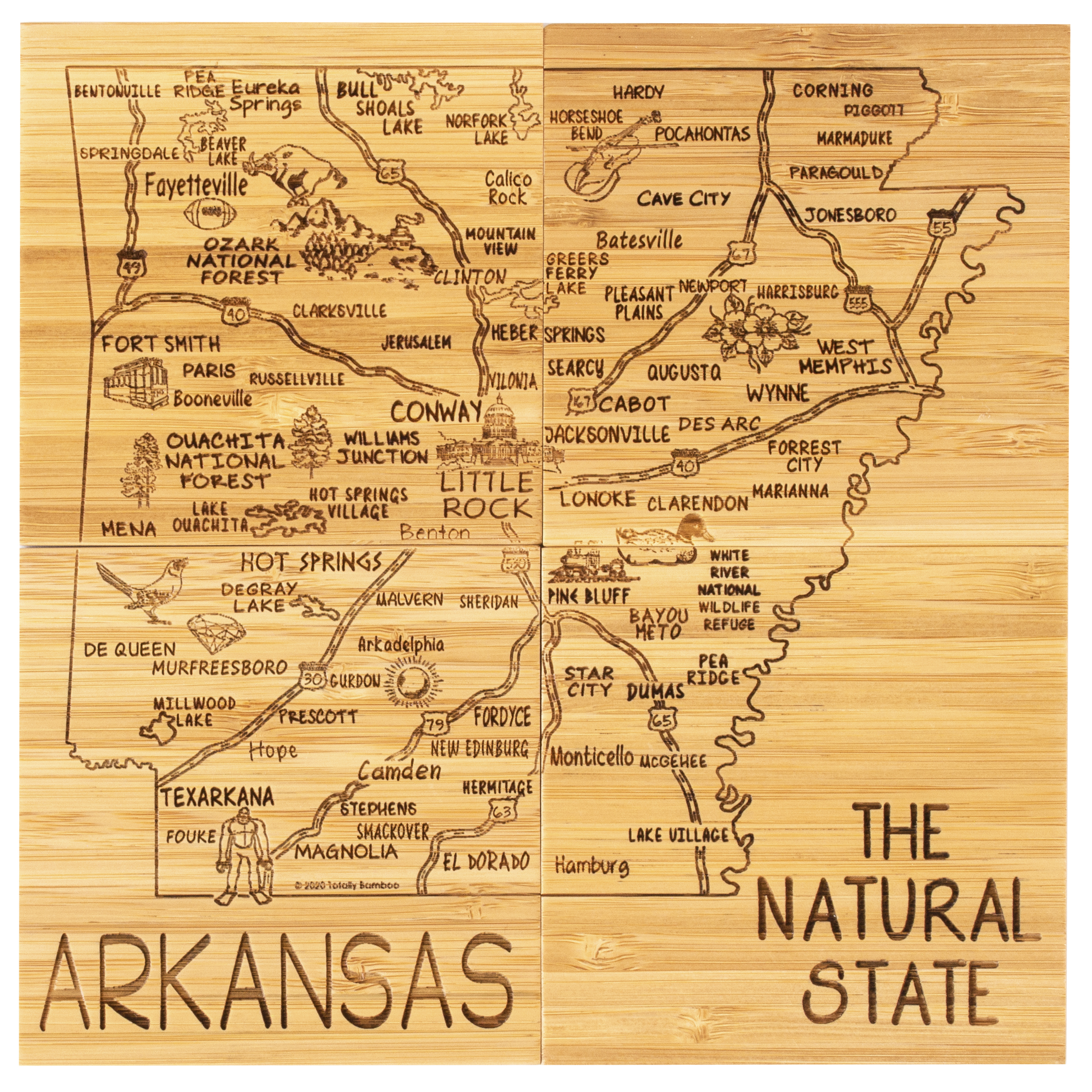 Arkansas Puzzle Coaster Set 1
