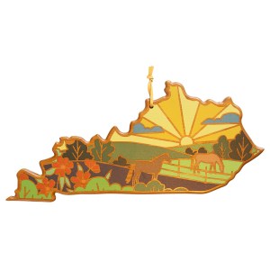 Kentucky State Shaped Serving & Cutting Board w/Artwork by Summer Stokes 2 Kentucky State Shaped Serving & Cutting Board w/Artwork by Summer Stokes 2